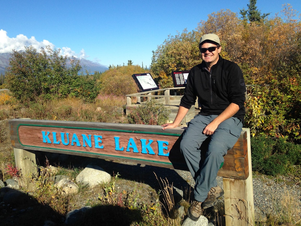 Dewey at Kluane Lake in the Yukon