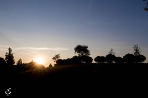 Sunrise over the university at Logroño