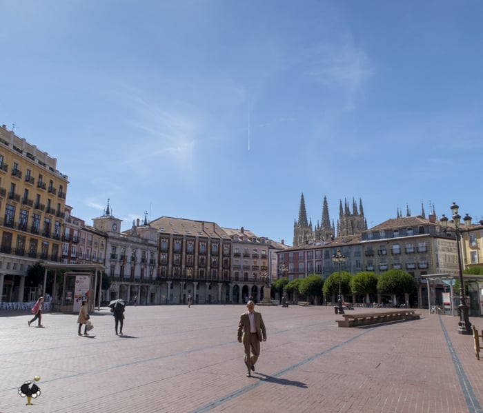 People walking in the plaza
