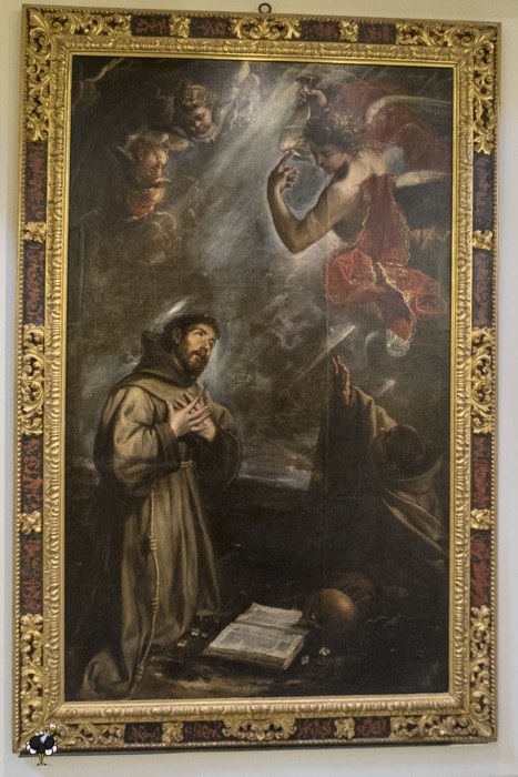 An oil painting of St. Francis of Assisi