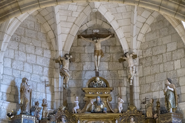 The altartpeice of San Martin depicting the crucifixion